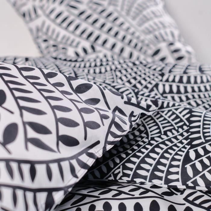 Juego de cama doble -TODAY - 240x200 cm - 100% Algodón - Blanco y Negro 2 Juego de cama doble -TODAY - 240x200 cm - 100% Algodón - Blanco y Negro 2