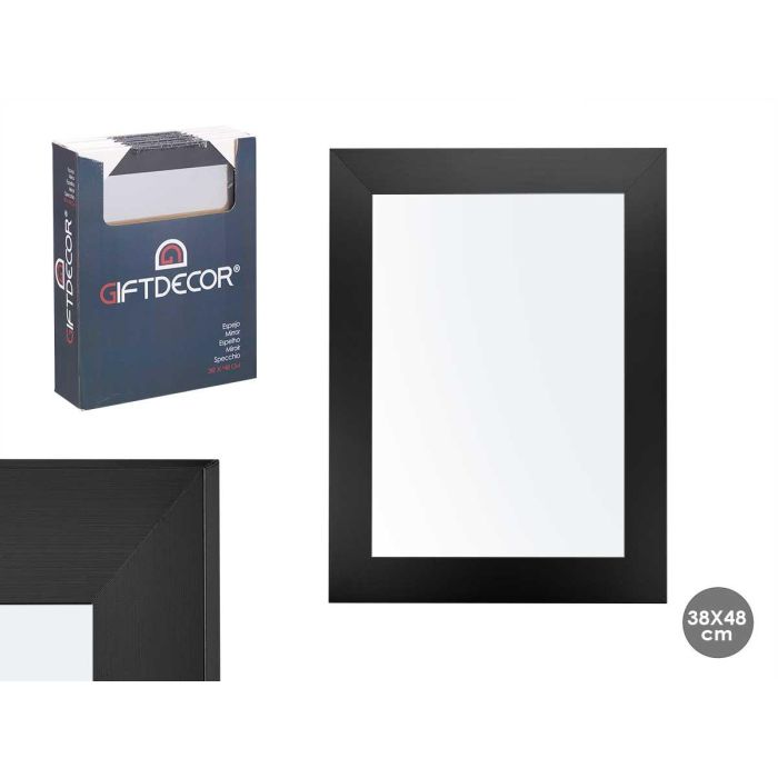 Giftdecor Espejo con marco negro 38x48 cm, madera MDF y vidrio (6 Unidades) Giftdecor Espejo con marco negro 38x48 cm, madera MDF y vidrio (6 Unidades)