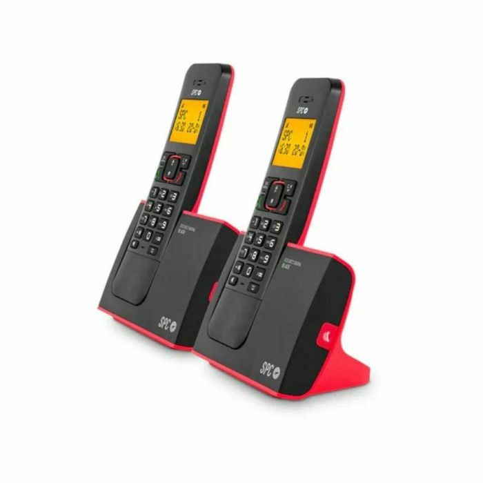 SPC 7292RC2 Teléfono Inalámbrico Pack DUO Blade Manos Libres, Identificación de Llamadas, Agenda 50 y Pantalla Iluminada - Rojo y Negro 3