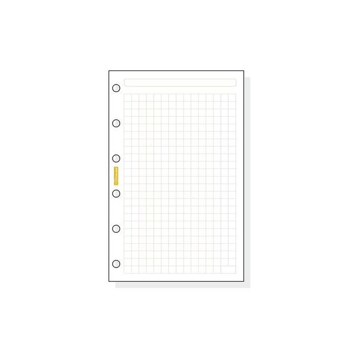Finocam Recambio Agenda De Anillas Classic C240 602-73x114 mm, 50H Cuadrícula, Papel 70 g/m²