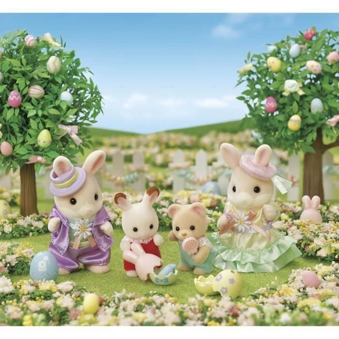 Sylvanian Families Figuras Hermanos y Hermanas Conejo Margarita Articuladas, Juego de Búsqueda de Huevos con Huevos Secretos 2