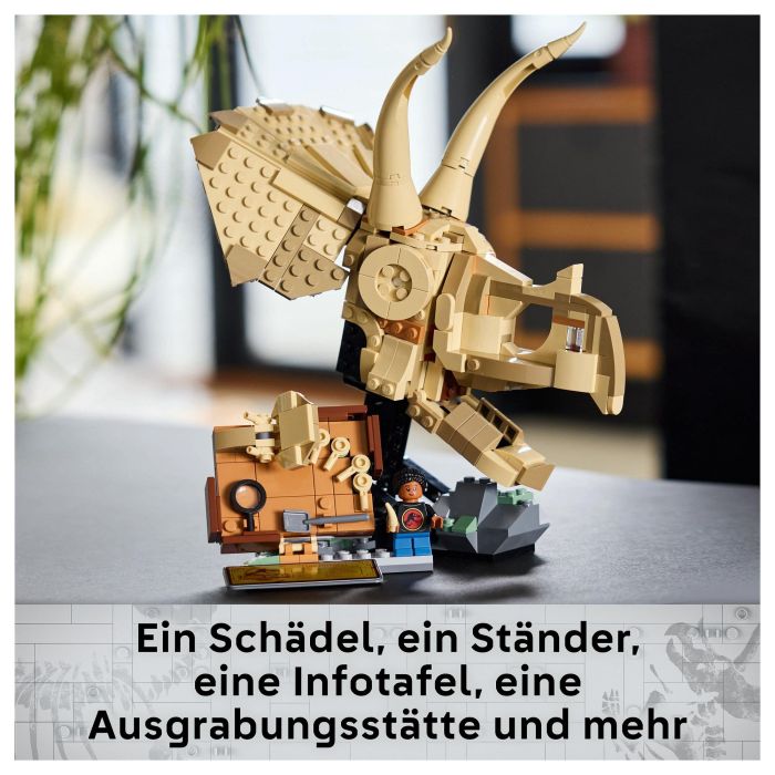 Lego Jurassic World 76969 Fósiles de dinosaurios: Cráneo de triceratops - Juego para niños de 9 años