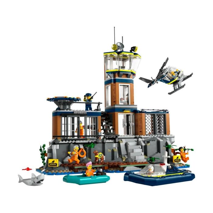 Lego 60419 City Prisión de Policía de Aguas Profundas Juguete con Helicóptero Barco 7 Minifiguras y Figura de Perro 6