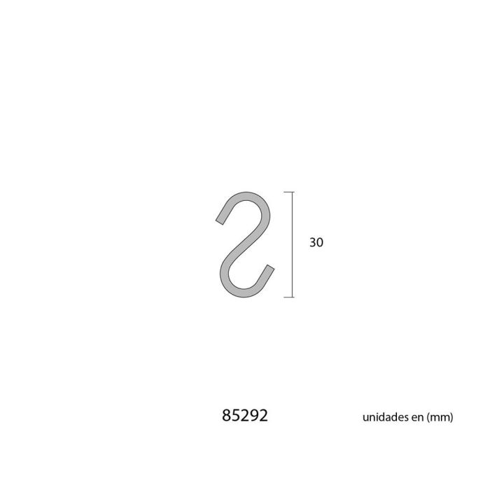 Edm Pack 7 unid. Gancho forma "S" 30 mm Zincado 2