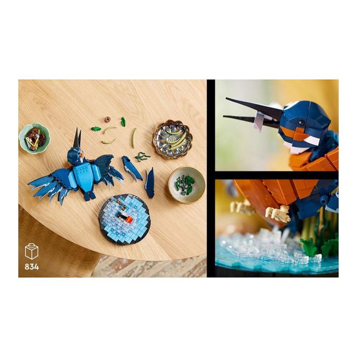 Lego 10331 Icons Kingfisher (Kungsfiskare) Fauna 2024 V29 - Set de construcción de kungsfiskare para adultos con soporte de exhibición