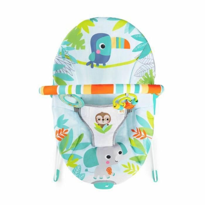 Bright Starts Hamaca Vibratoria para Bebé Rainforest Vibes | Arnés de 3 Puntos y Pies Antideslizantes 3