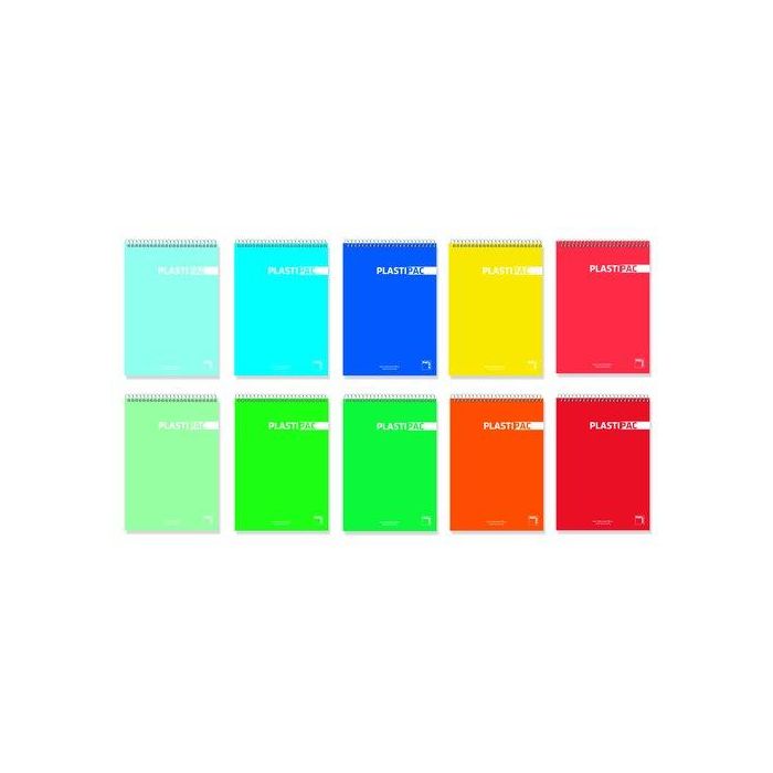 Bloc Pacsa Plastipac Tapa Pp A7 80H Cuadric.5X5 90G Surtido (10 Col.) (Set de 5)