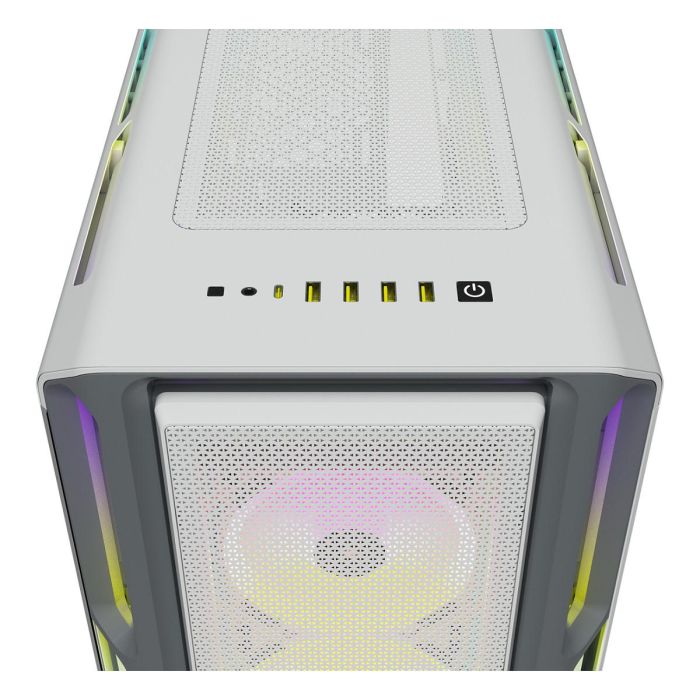 Corsair iCUE 5000T RGB Midi Tower Blanco PC Gaming con Panel de Vidrio Templado y Iluminación RGB