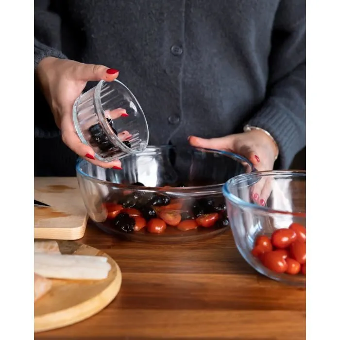 Pyrex Cacerola Essentials Vidrio Transparente con Tapa 2.4 L + 0.8 L 2