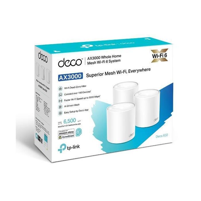 TP-Link Wi-Fi 6, AX3000, 2.4/5 GHz, 2×2 MU-MIMO, 3x 1G RJ-45, 12V, 110x110x114 mm, 3-pack 7 TP-Link Wi-Fi 6, AX3000, 2.4/5 GHz, 2×2 MU-MIMO, 3x 1G RJ-45, 12V, 110x110x114 mm, 3-pack 7