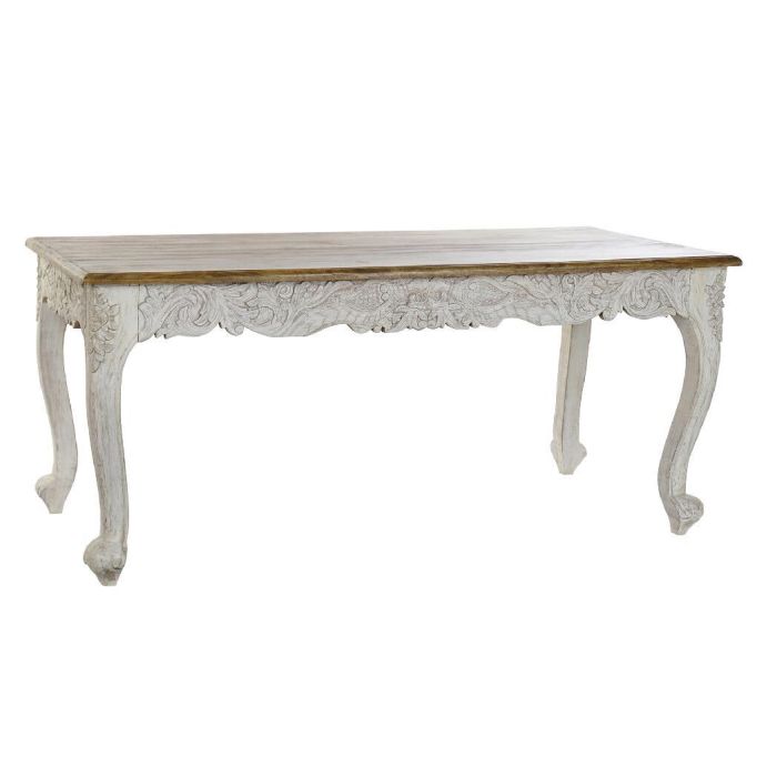 Mesa Comedor Indio DKD Home Decor Blanco Natural 90 x 80 x 180 cm