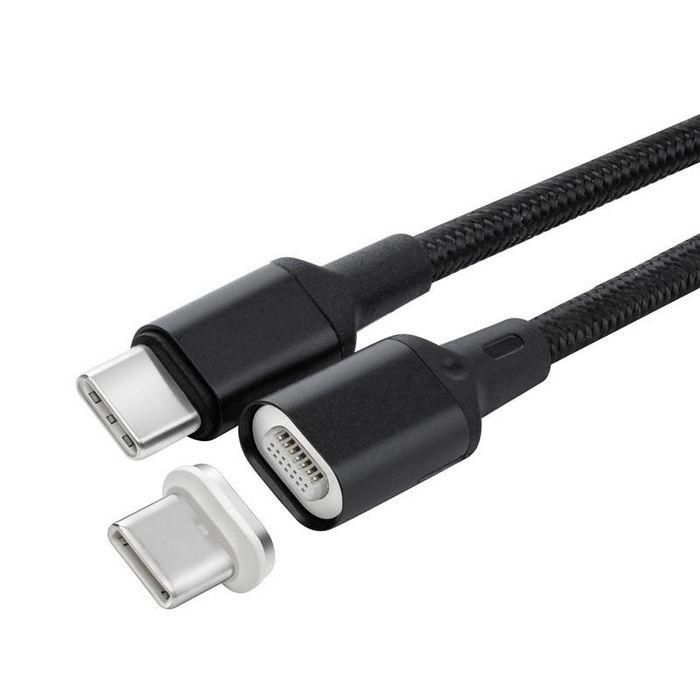 MicroConnect Cable USB-C magnético Gen1, 1m, Negro - Conecta smartphones, tabletas y PCs, hasta 480 Mbit/s
