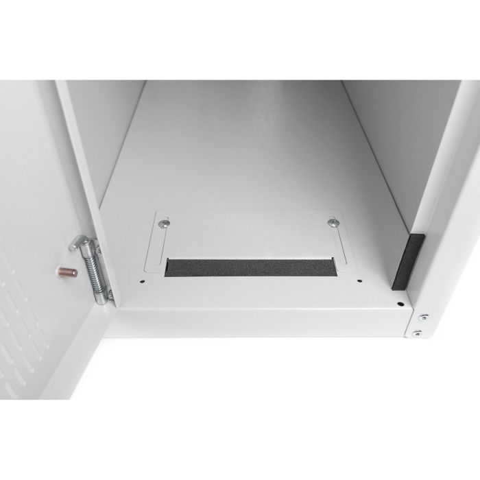 PC Schrank für Computergehäuse Glastür Digitus. inkl. Castorgruppe. Farbe Grau RAL 7035 1