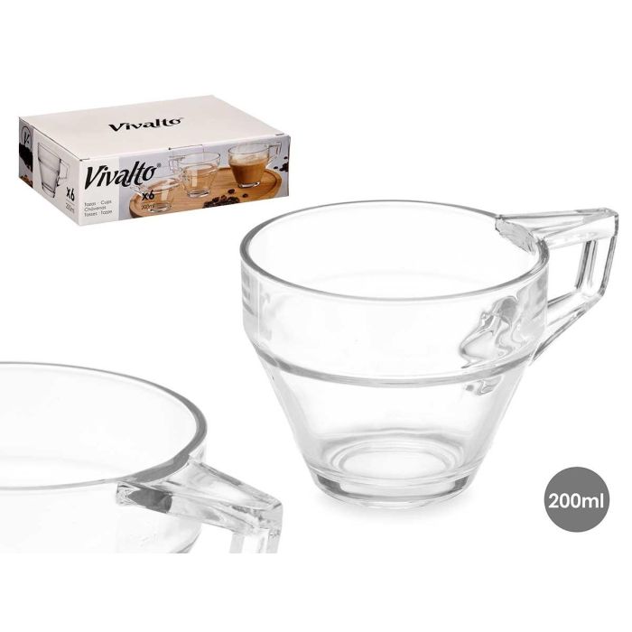 Taza Cafe Con Leche 200Ml Vivalto 11X7CM (72 Unidades) Taza Cafe Con Leche 200Ml Vivalto 11X7CM (72 Unidades)