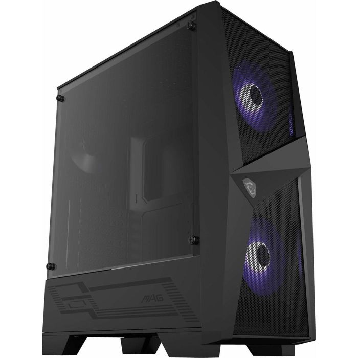 MSI MAG Forge 100M Midi Tower Negro Transparente con Iluminación Púrpura y Panel de Vidrio Templado para PC Gaming 33