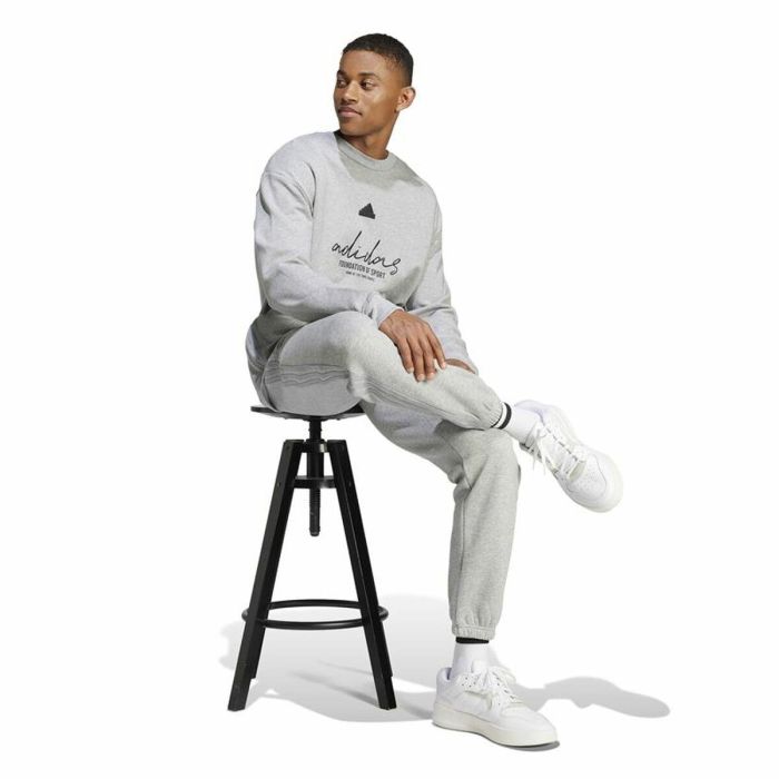 Sudadera sin Capucha Hombre Adidas Brand Love French Terry Gris XL 2