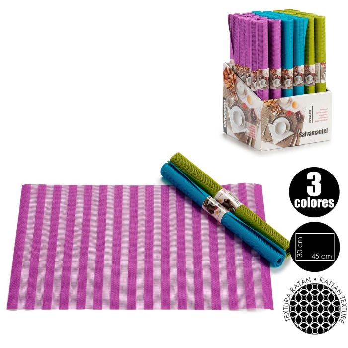 Salvamantel Kinvara 30x45 cm, rayas colores vivos - Morado, Verde, Azul (72 Unidades) 3