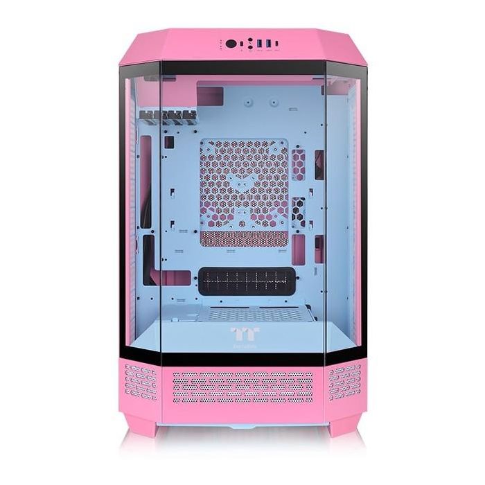 Thermaltake The Tower 300 Bubble Pink Micro Torre PC - Caja gaming de Metal y Vidrio Templado Rosado para placas Micro-ITX/Mini-ITX 1