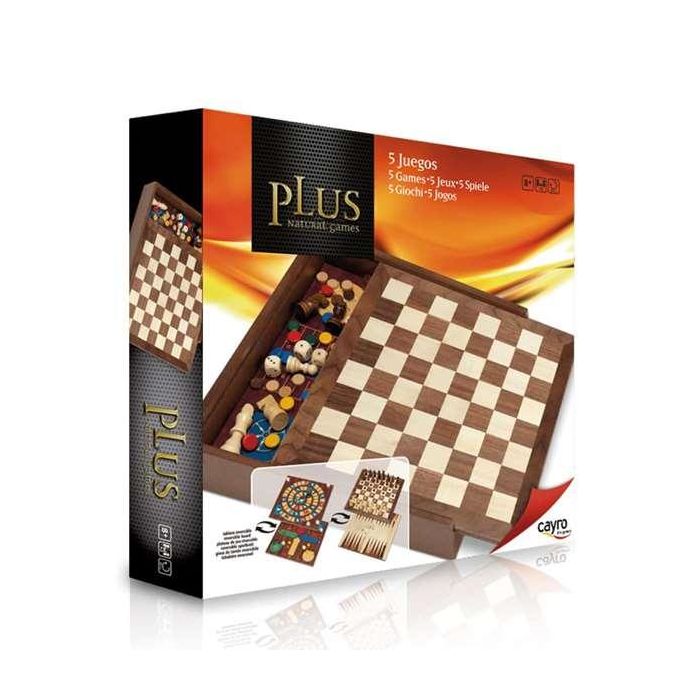 Juegos de madera plus en caja con accesorios set 5 juegos 29x29 cms. 3 Juegos de madera plus en caja con accesorios set 5 juegos 29x29 cms. 3