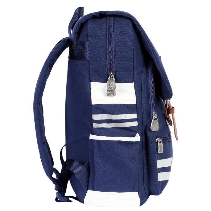Harry Potter Mochila Oxford Academy Inspiración Retro, Azul Oscuro, 2 Compartimentos, Bolsillos Laterales y Frontal, Divisor Acolchado 3