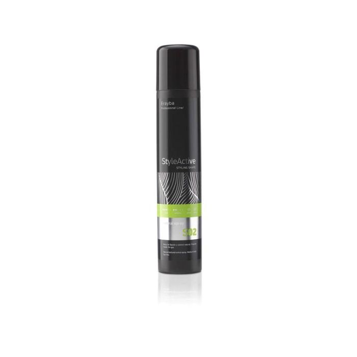 Erayba S02 Natural Spray 300ml Fijación Media Sin Gas, Control y Volumen con Filtro UV