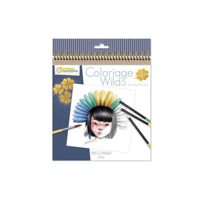 Libro De Colorear Avenue Mandarine Coloriage Wild 5 250G 28H