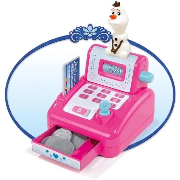 Smoby - Frozen - Heladería - Caja registradora para niños - 22 accesorios + 1 figura de Olaf 2