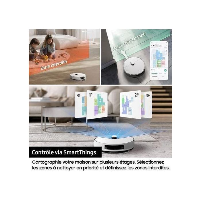 Aspiradora robot Samsung Jet Bot Combo VR7MD96B14G - Blanca - 2 años de garantía 5 Aspiradora robot Samsung Jet Bot Combo VR7MD96B14G - Blanca - 2 años de garantía 5