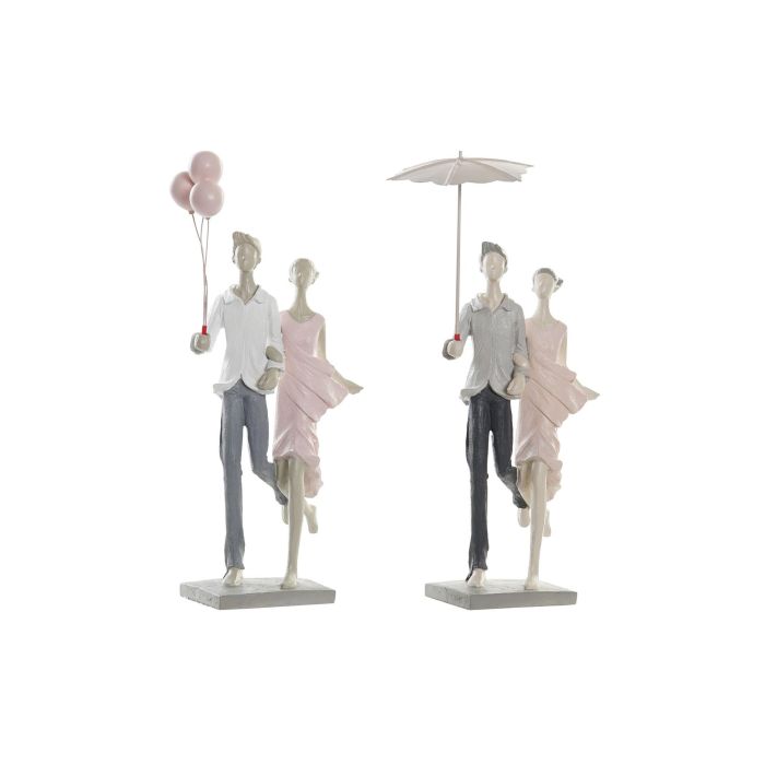 Figura Urban DKD Home Decor Rosa Gris 10 x 37 x 18 cm (2 Unidades) Figura Urban DKD Home Decor Rosa Gris 10 x 37 x 18 cm (2 Unidades)