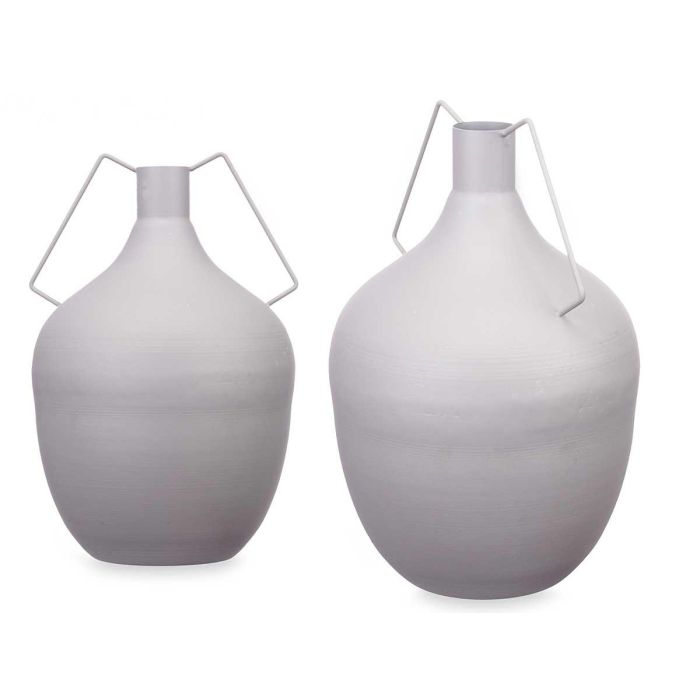 Jarron Acero Botella Gris Pastel Grd Giftdecor 24X40CM (4 Unidades) Jarron Acero Botella Gris Pastel Grd Giftdecor 24X40CM (4 Unidades)