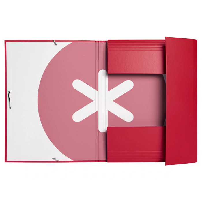 Antartik Carpeta con Gomas Tres Solapas A4 Cartón Forrado Color Frambuesa 5