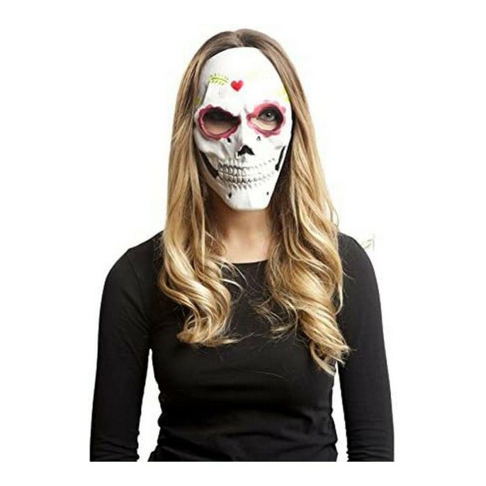 1/2 day of the dead latex mask one size