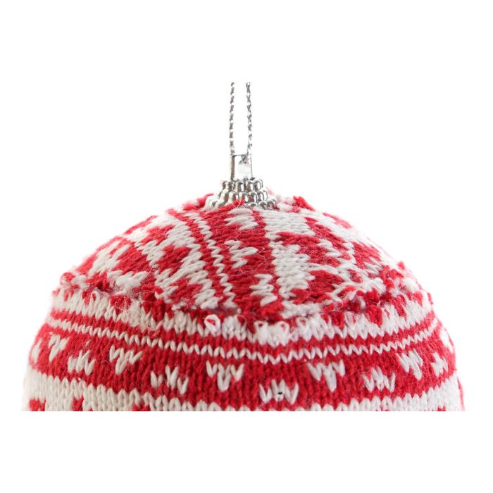 DKD Home Decor Decoración Colgante Navidad Tradicional Rojo Gris 8 x 8 x 8 cm (12 Unidades) 1