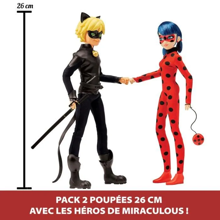 Bandai Miraculous Ladybug Muñecas de Moda 26 cm - Paquete de 2 1