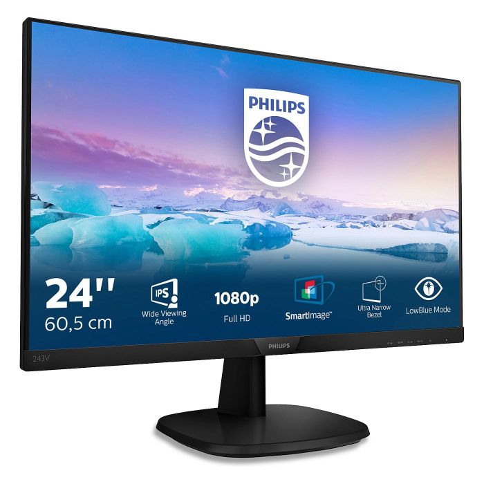 Philips 243V7QJABF Monitor de 23.8" Full HD (1920x1080), IPS, 4ms, HDMI, DisplayPort, VGA, Altavoces, Negro 1