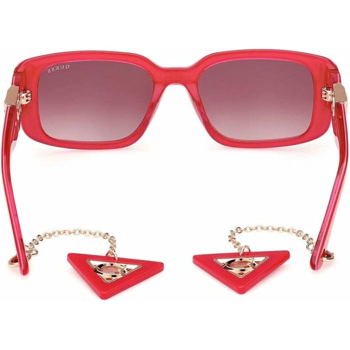Guess Gafas GU7891 72T - Gafas de Sol Rectangulares para Mujer, Rosa Brillante con Cristales Burdeos Degradado 5