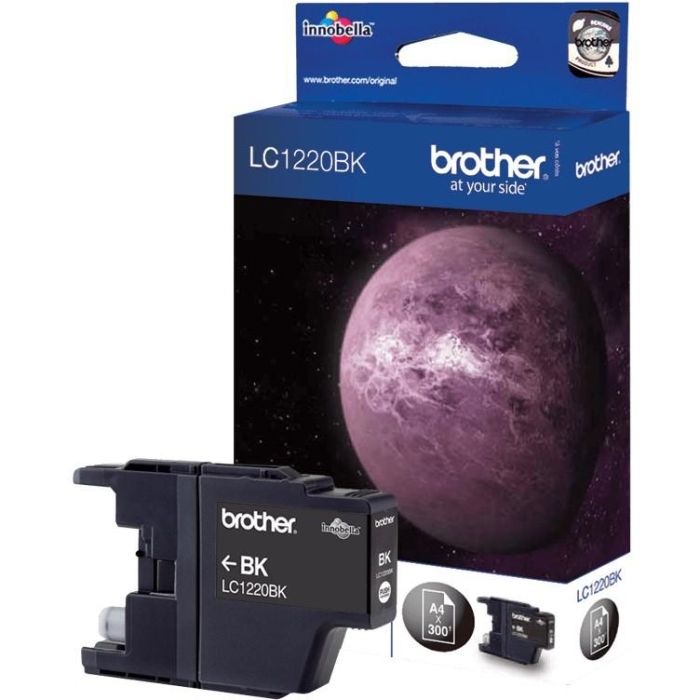 Brother LC-1220BK Cartucho de Tinta Original Negro, 300 páginas para DCPJ925DW, DCP-J525W, MFCJ625DW, MFCJ825DW