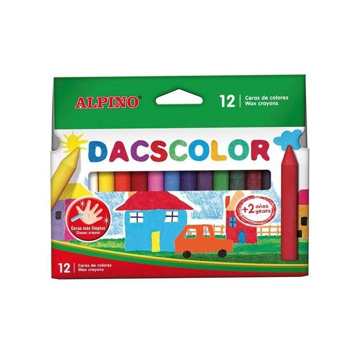 Dacscolor Ceras 80 mm Semiblandas No Manchan Surtidos -Estuche De 12U- Dacscolor Ceras 80 mm Semiblandas No Manchan Surtidos -Estuche De 12U-