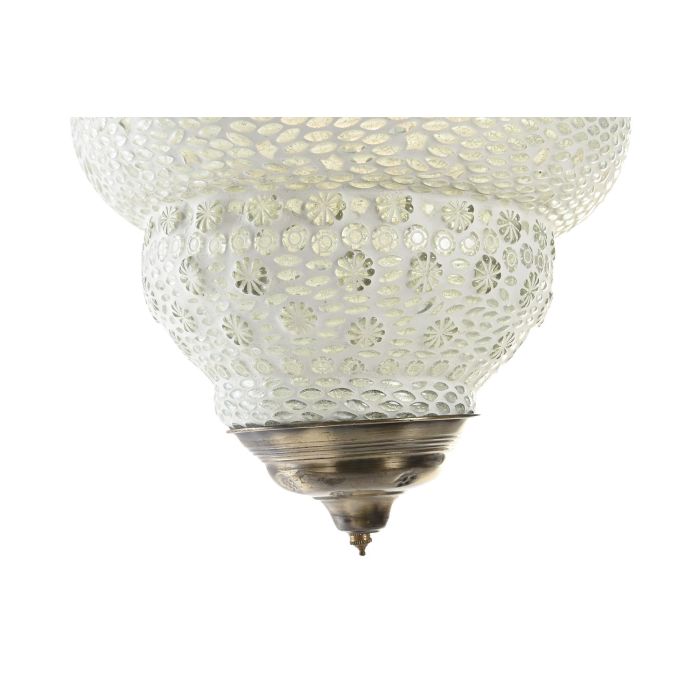 DKD Home Decor Lámpara de Techo Árabe Blanca de Cristal y Metal, Estilo Oriental, Dimensiones 23x23x33 cm, Bombilla E14 Máx 25W 2 DKD Home Decor Lámpara de Techo Árabe Blanca de Cristal y Metal, Estilo Oriental, Dimensiones 23x23x33 cm, Bombilla E14 Máx 25W 2