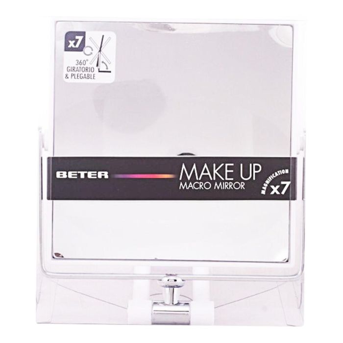 Beter Espejo x7 Aumentos, Giratorio 360º y Plegable con Pie, Doble Cara Normal y Macro para Maquillaje y Cuidado Facial 1