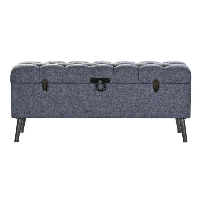 Banco baúl DKD Home Decor Azul Metal Poliéster MDF (121 x 42 x 53 cm) 3