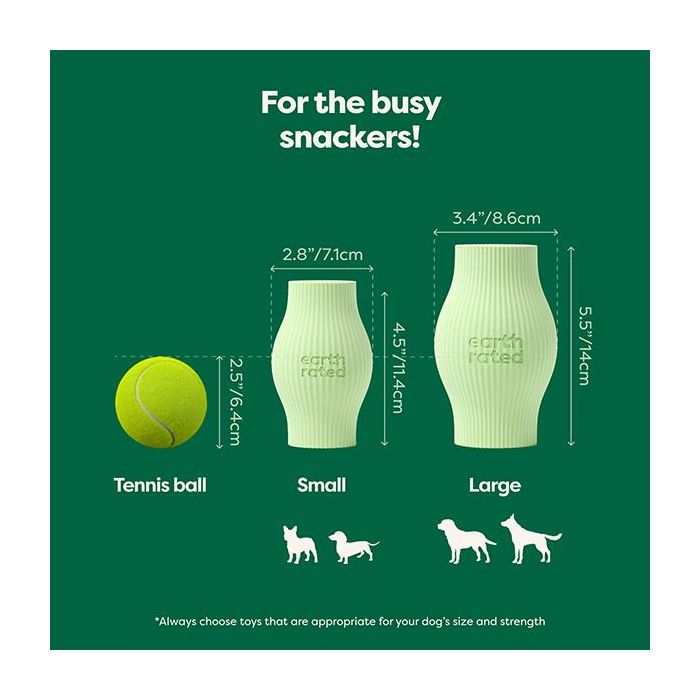 Earth Rated Juguete Dispensador de Premios Interactivo para Perros, de Goma, Talla L, Verde. Ideal para Estimulación Mental y Reducir Ansiedad 1