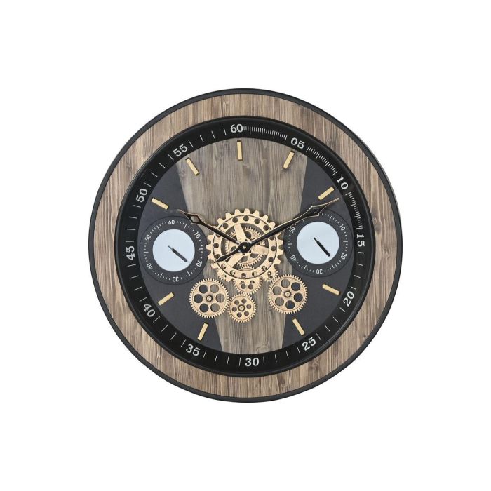 Reloj Pared Loft DKD Home Decor Negro Natural 8 x 60 x 60 cm 1