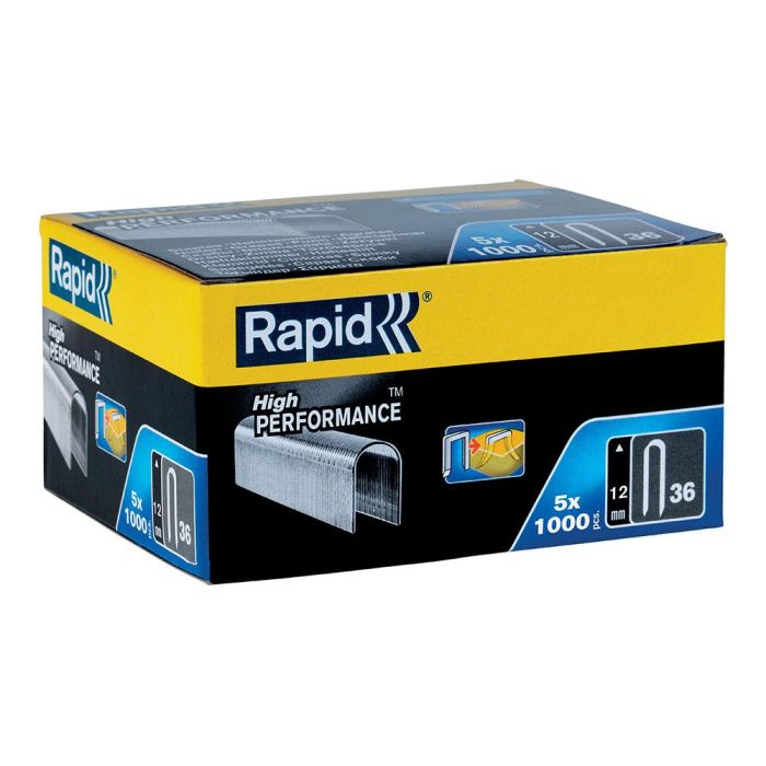 Caja 5000 grapas para cable 36 12mm. 5x1000 unid. dp 11885110 rapid