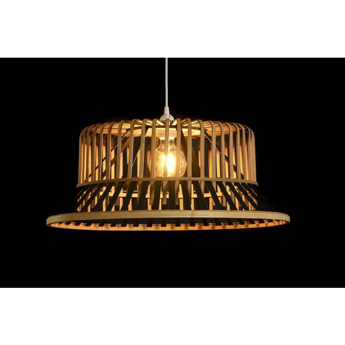 DKD Home Decor Lámpara de Techo Urban Marrón Negro Bambú 60 x 60 x 30 cm 1