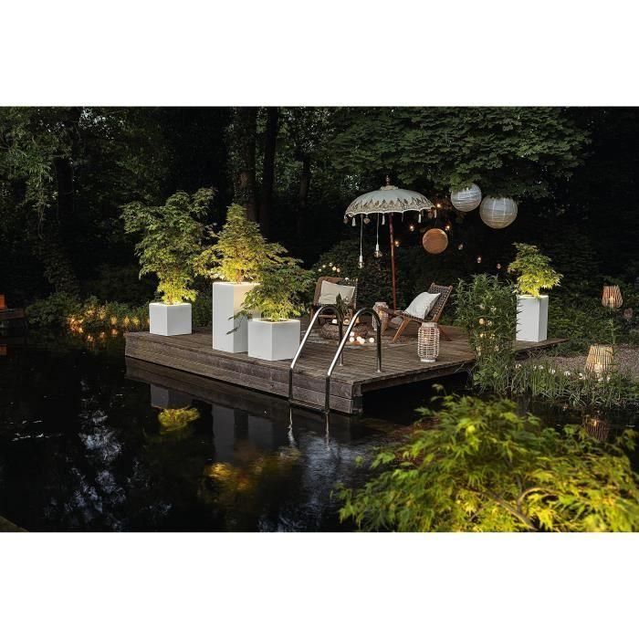 Macetero LECHUZA Canto Stone Column 30 - kit LED completo, blanco cuarzo 4 Macetero LECHUZA Canto Stone Column 30 - kit LED completo, blanco cuarzo 4