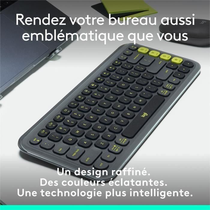 Teclado - Inalámbrico - Logitech - Teclas Pop Icon - AZERTY - Grafito 1 Teclado - Inalámbrico - Logitech - Teclas Pop Icon - AZERTY - Grafito 1