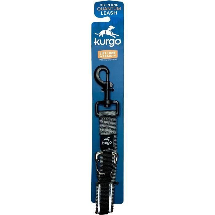 Kurgo KUR0729849177444 Correa manos libres Quantum 6 posiciones, 120-180 cm, Negro 1