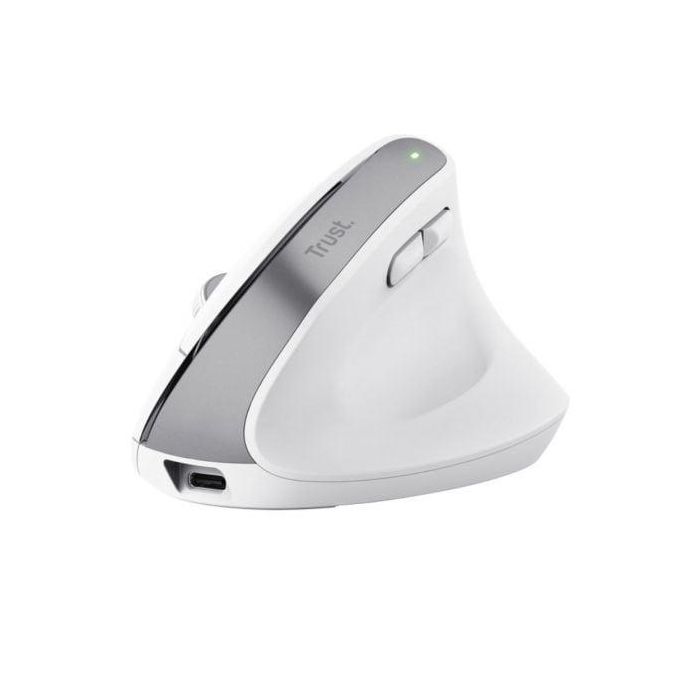 Ratón Ergonómico Inalámbrico por Bluetooth Trust Bayo+/ Batería Recargable/ Hasta 2400 DPI/ Blanco Ratón Ergonómico Inalámbrico por Bluetooth Trust Bayo+/ Batería Recargable/ Hasta 2400 DPI/ Blanco