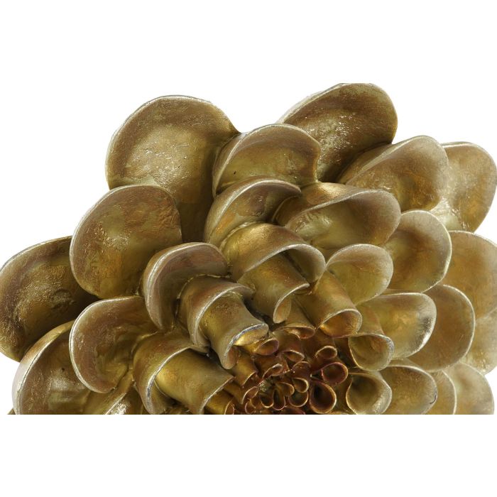DKD Home Decor Decoración de Pared Diseño de Flor en Resina Color Dorado Estilo Chic Medidas 23x23x6 cm 1